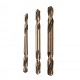 10pcs Double End Twist Drill Bit Set 3.2/4.2/5.0mm 2 Flutes HSS Straight Shank Twist Drill