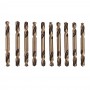 10pcs Double End Twist Drill Bit Set 3.2/4.2/5.0mm 2 Flutes HSS Straight Shank Twist Drill