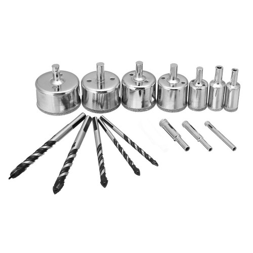 Meco 15pcs Diamond Tool Drill Bits Hole Saw Cutter Tipped Tools Kit