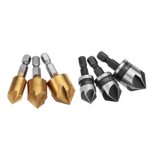 3pcs/Set 5 Flutes 90 Degree Chamfer Cutter