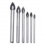 6pcs 3/4/5/6/8/10mm Aluminum Case Hard Metal Tile Granite Brick Wall Glass Ceramic Drill Bit Kit