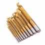 10pcs 3-13mm HSS Titanium Coated Twist Drill Bit Set Wood Metal Cutting Groove Drill Bit