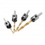 4pcs 3mm-6mm 5 Flute Countersink Drill Bit Woodworking Chamfer Reamer Set