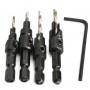 4pcs HSS Countersink Drill Bit Set 1/4 Hex Shank Quick Change #6 #8 #10 #12 Drill Bit Kit