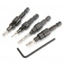 4pcs HSS Countersink Drill Bit Set 1/4 Hex Shank Quick Change #6 #8 #10 #12 Drill Bit Kit