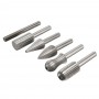 6pcs 6mm 1/4 Inch Shank High Speed Steel Rotary File Burrs Bit Grinder Head Carving Tool Set