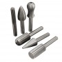 6pcs 6mm 1/4 Inch Shank High Speed Steel Rotary File Burrs Bit Grinder Head Carving Tool Set