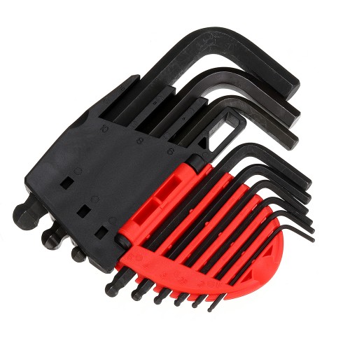 BS-B9 9Pcs L Shape Hex Key Set Allen Wrench Chrome Ball End