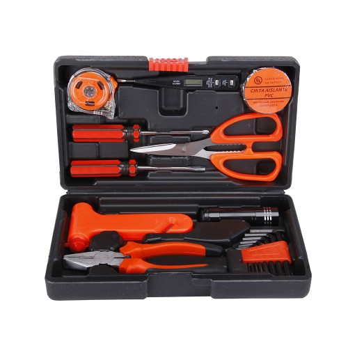 18 in 1 Auto Repair Tool Set Household Hand Tool Kit Screwdriver Scissors Hammer Wire Cutter Flashlight