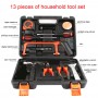 13Pcs Auto Repair Tool Set Household Hand Tool Kit Screwdriver Wrench Plier Hammer Wire Cutter Flashlight