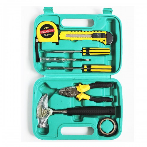 9 in 1 Tool Box Set Home Garden Mending Repair Mini Hardware Tools Hammer Screwdrivers Tape Set