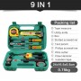 9 in 1 Tool Box Set Home Garden Mending Repair Mini Hardware Tools Hammer Screwdrivers Tape Set