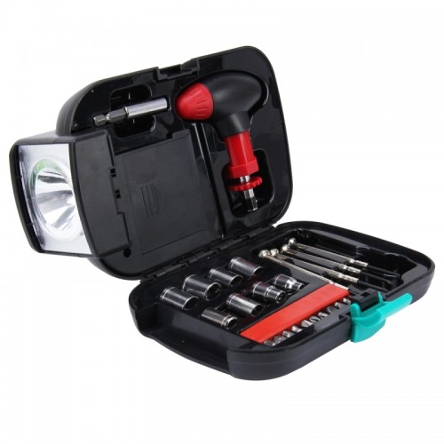 24 PCS Portable Flashlight Tool Box Set Portable Auto Home Emergency Tool Kit