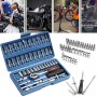 46pcs Spanner Socket Screwdriver Ratchet Wrench Set Car Repair Tools Kit Set