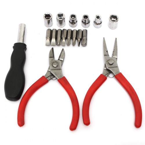 17Pcs Universal Hex Socket Screwdriver Bits Pliers Set Kit DIY Repair Tools